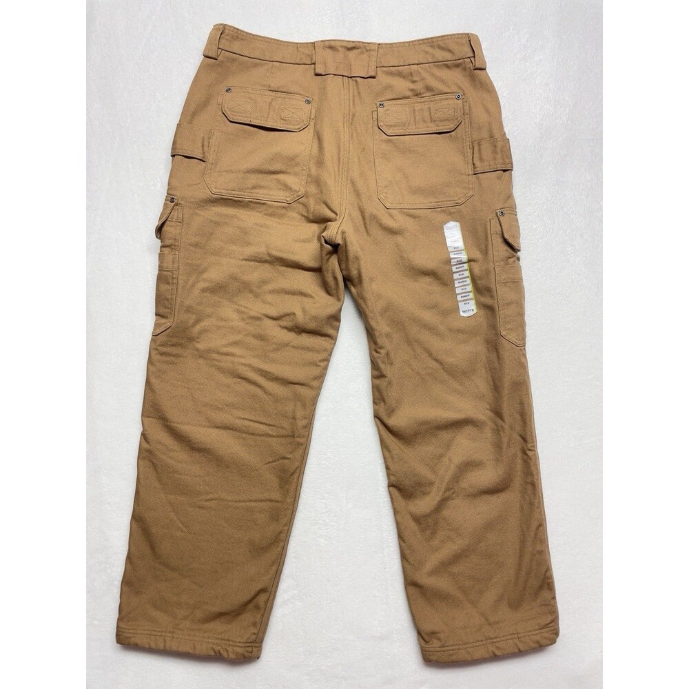Duluth Fleece-Lined Fire Hose Relaxed Fit Cargo Pants Men’s Size 38x30 Canvas - Picture 2 of 13